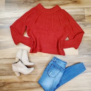 Red chunky sweater large